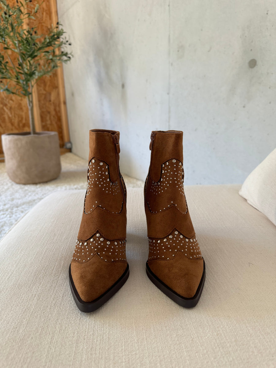 Bottines Camel Ajourées - Ouvertes Derrière La Cheville - Taille 36/37 - CREAMBURRY