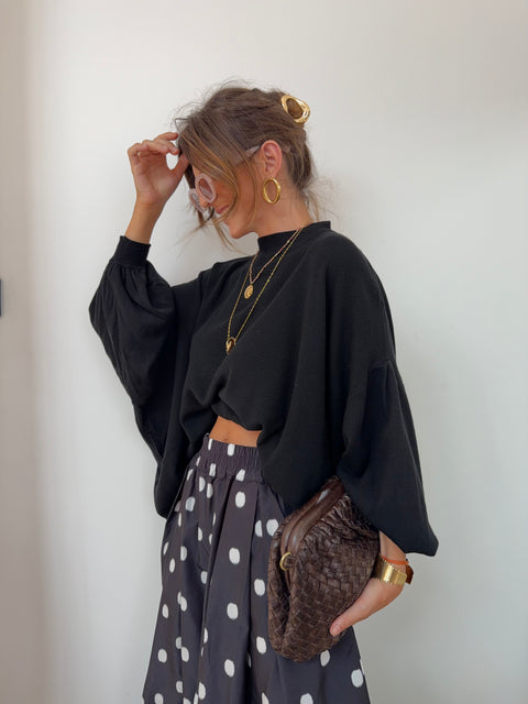 Pull manches chauve souris - noir