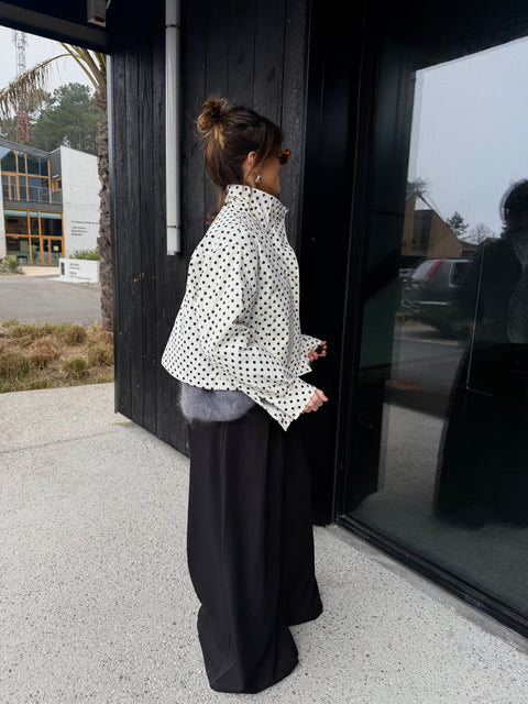 Veste à pois - beige & marine