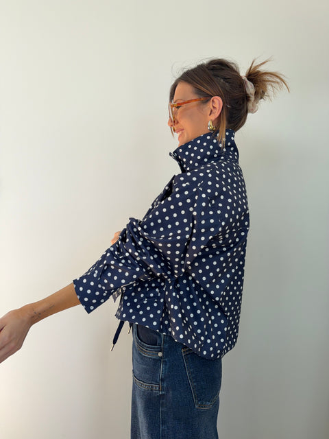 Veste à pois - marine et blanche