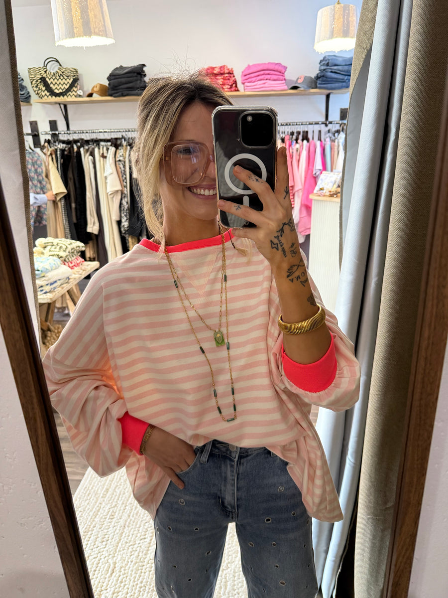 Sweat oversize - rose poudré