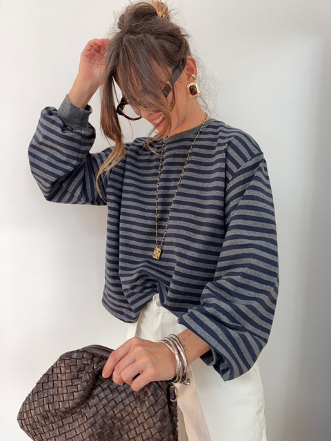 Haut MIA rayé - marine & gris