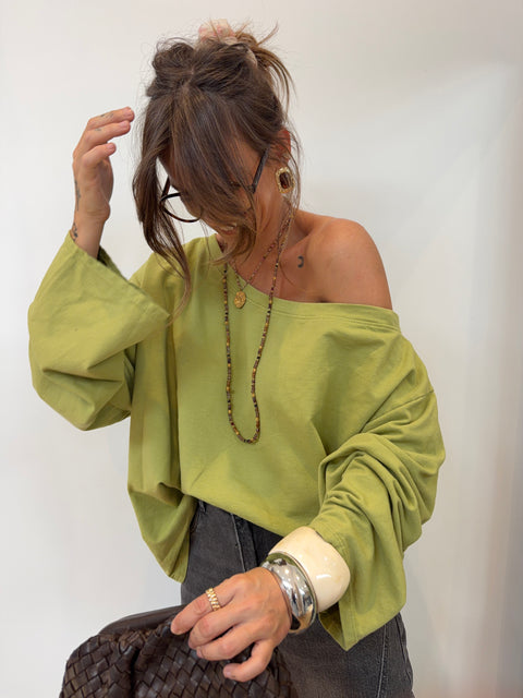 T-shirt asymétrique - vert pomme