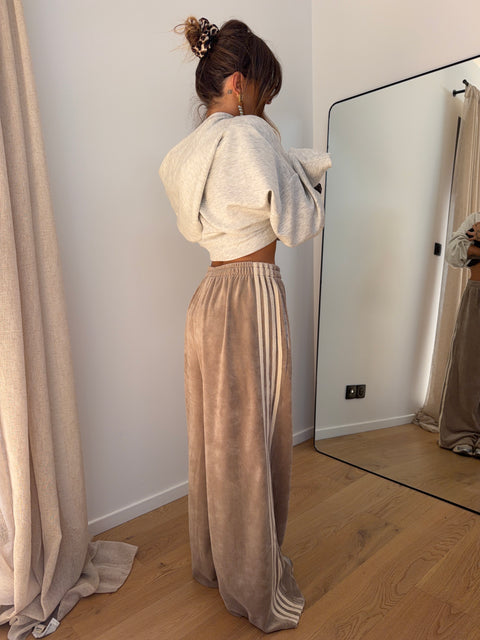 Jogging velours - taupe