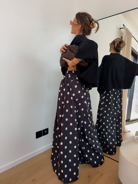 Pantalon à gros pois - noir