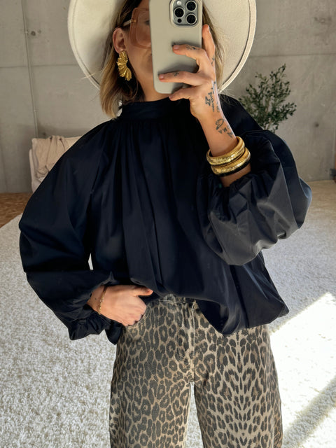 Blouse dos nu - noir