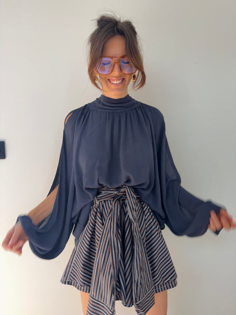 Jupe chemise - bleue