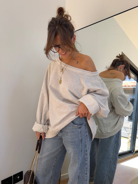 Sweat oversize - gris clair