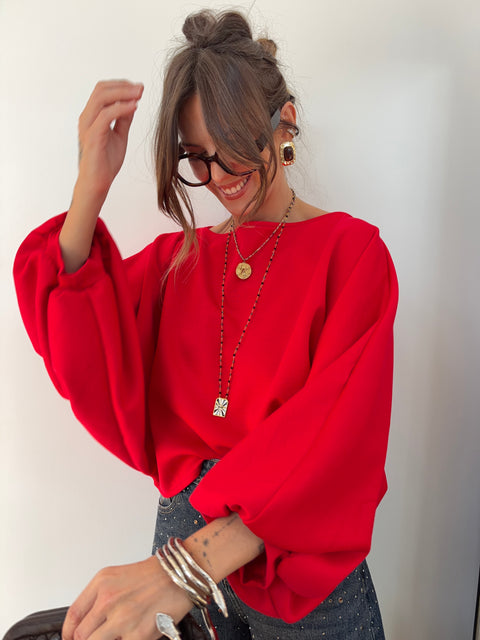 Haut bouffant - rouge