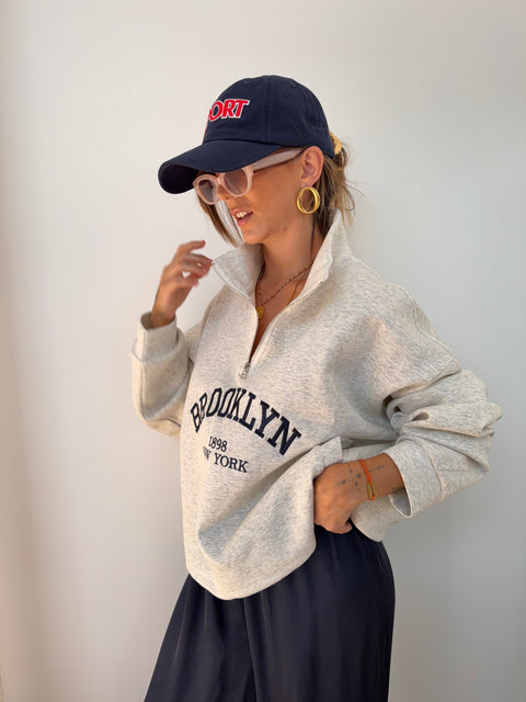 Sweat Brooklyn - gris chiné