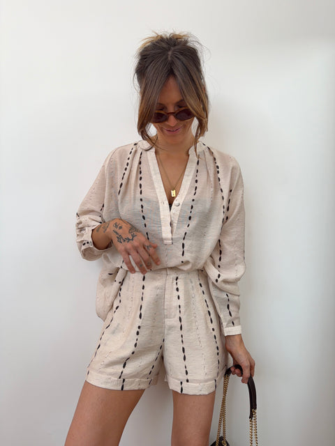 Short à motifs - beige