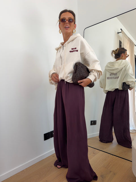 Pantalon fluide prune