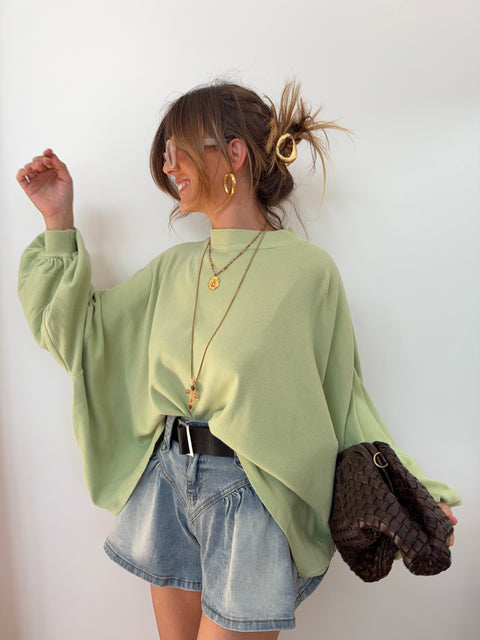 Pull manches chauve souris - vert