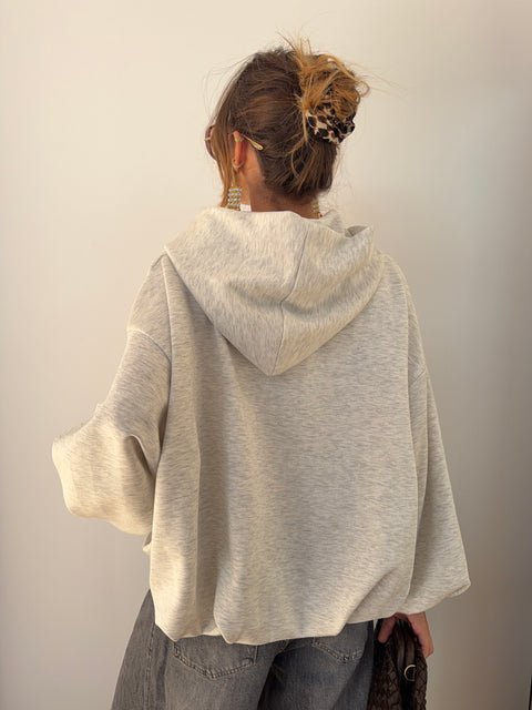 Veste à capuche oversize grise chiné