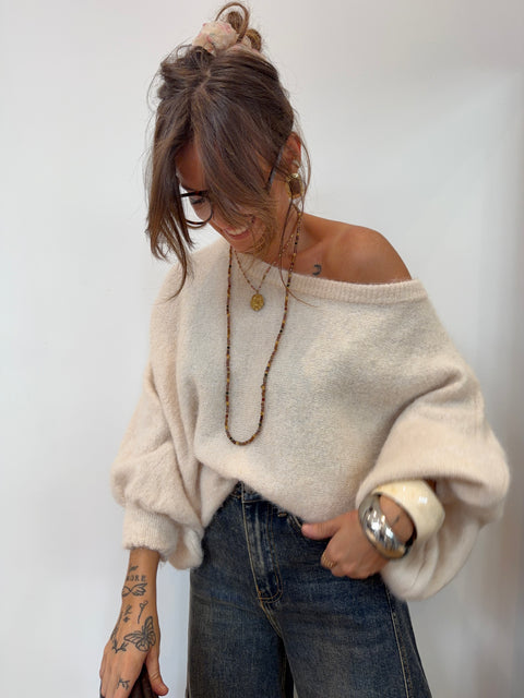 Pull asymétrique - écru