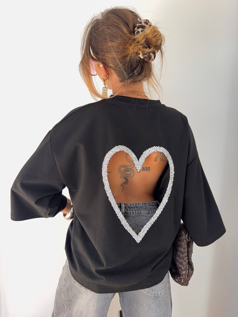 T-shirt coeur - noir (pré commande)