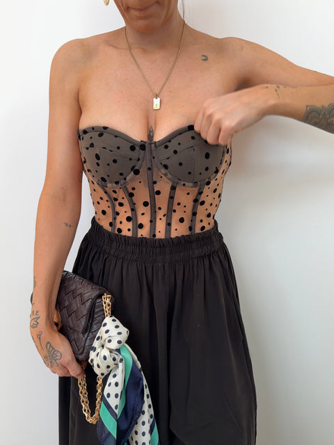 Corset à pois - noir