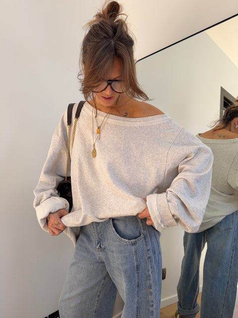 Sweat oversize - gris clair