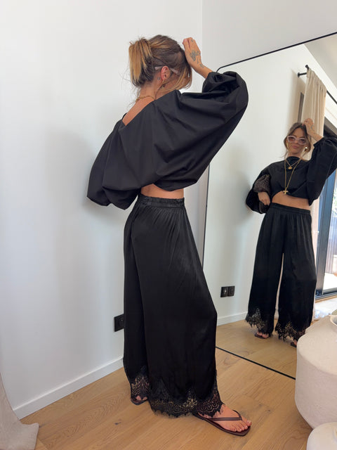 Pantalon dentelle - noir