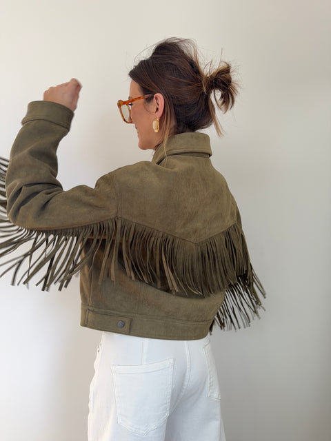 Veste à franges - kaki