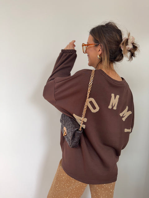 Sweat léger Mommy - chocolat
