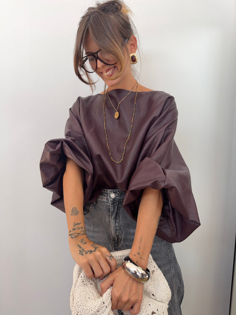 Haut en simili cuir - vino