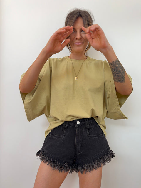Short en jean - noir