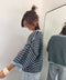 Pull à rayures manches 3/4 - bleu et marine