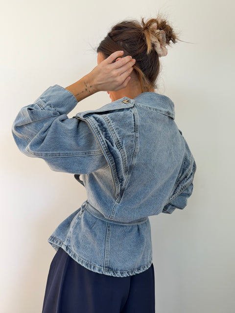 Veste en jeans - détails zipés