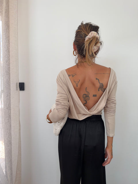 Haut dos nu - beige
