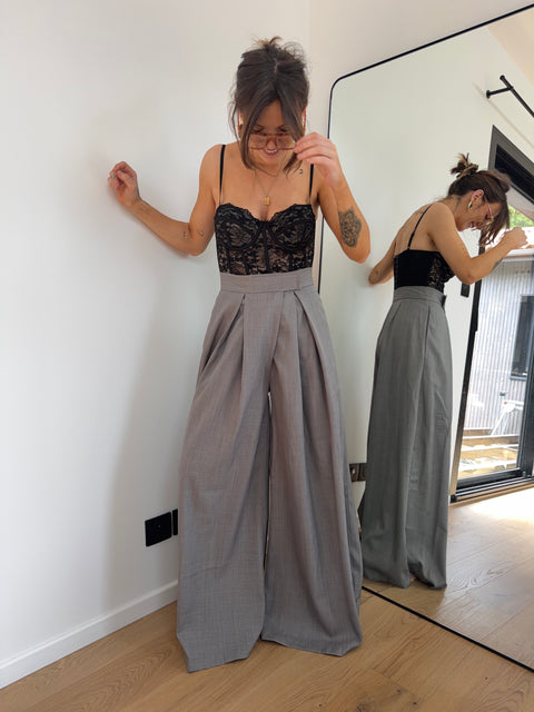 Pantalon à scratch - gris