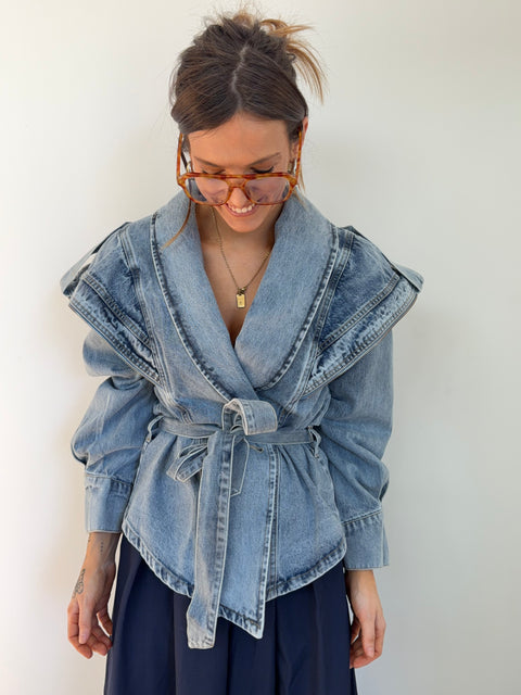 Veste en jeans - détails zipés