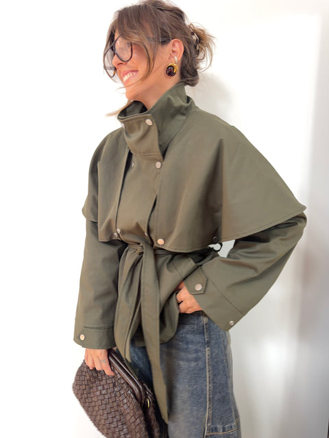 Veste à ceinture - Kaki