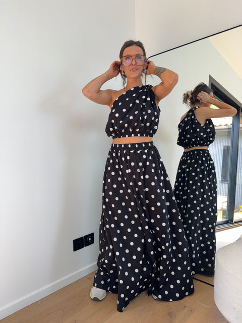 Ensemble à pois - noir