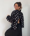 Blouse dos nu à pois - noire