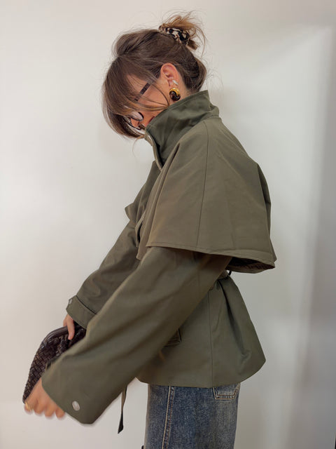 Veste à ceinture - Kaki