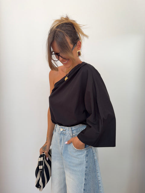 T-shirt asymétrique - noir