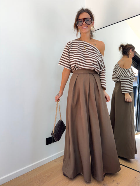 Pantalon à scratch - chocolat