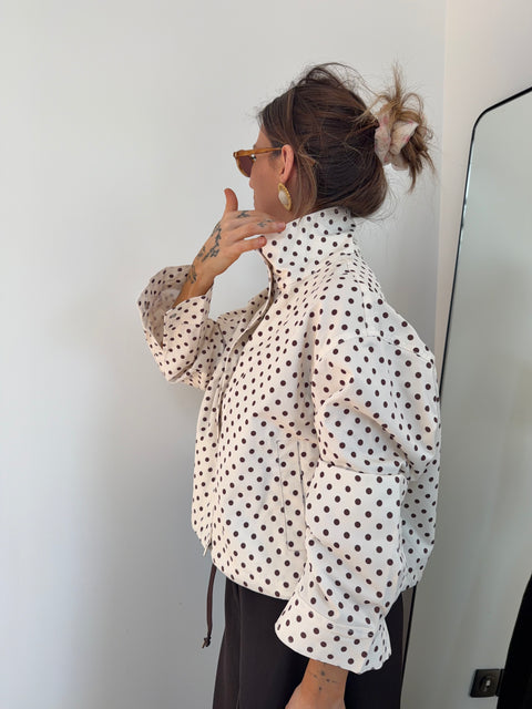 Veste à pois - chocolat