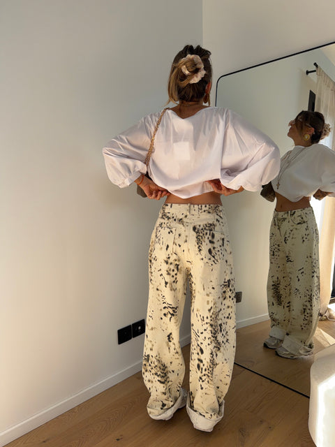 Jeans à motifs Lou - beige