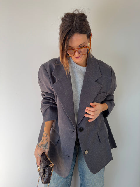 Blazer oversize - bleu gris
