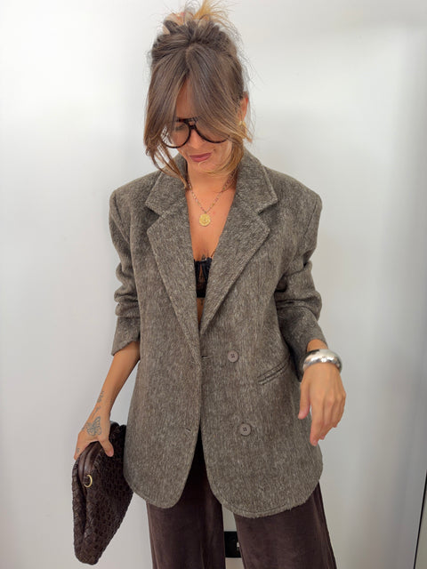 Veste blazer lainage - cacao