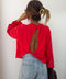 Haut manches longues dos nu - rouge