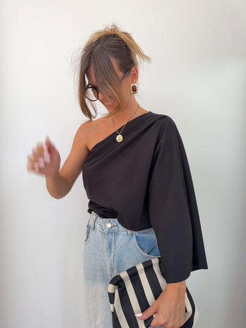 T-shirt asymétrique - noir