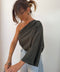 T-shirt asymétrique - kaki