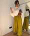 Pantalon en viscose - vert anis