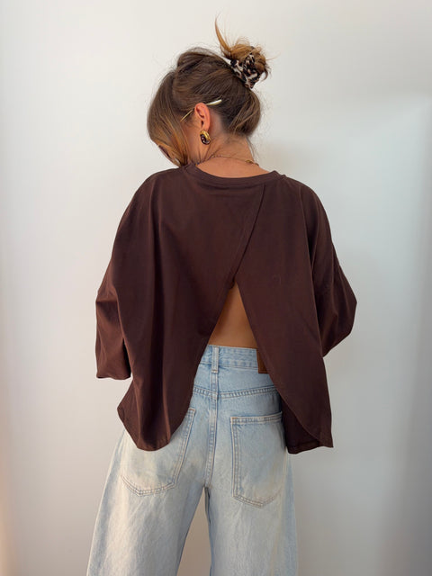 T-shirt long Mia - choco