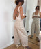 Jeans à pois - beige et choco