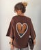 T-shirt coeur - chocolat