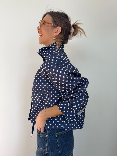 Veste à pois - marine et blanche